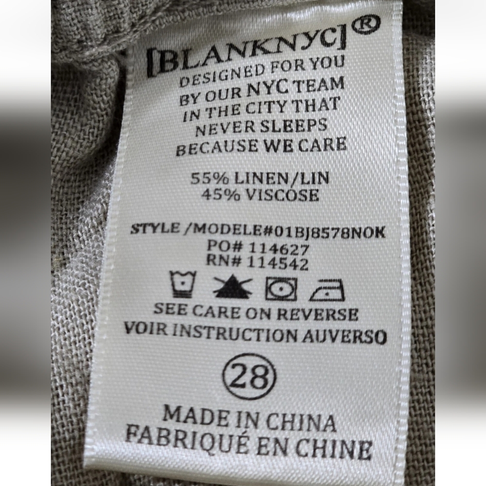 Blank NYC Linen Cargo Shorts Beige Size 28 Lightweight Summer Beach Casual NWT - Picture 15 of 16
